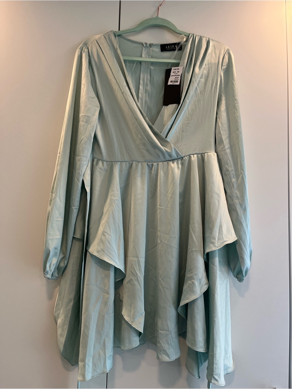 AKIRA Light Blue Long Sleeve Midi Dress